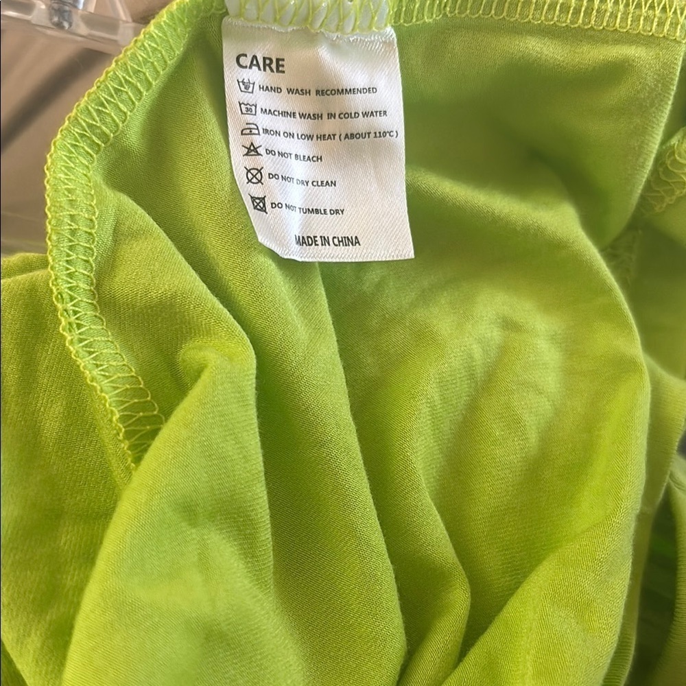 ❤️3 for $15! ❤️ Neon Green Cold Shoulder Top, Small - Picture 7 of 7